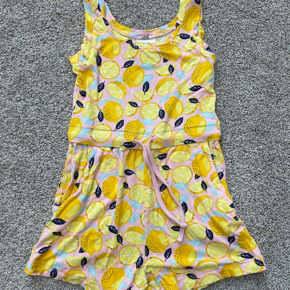 Girls Alex’s Lemonade Stand Lemon Print Romper- Size 3T